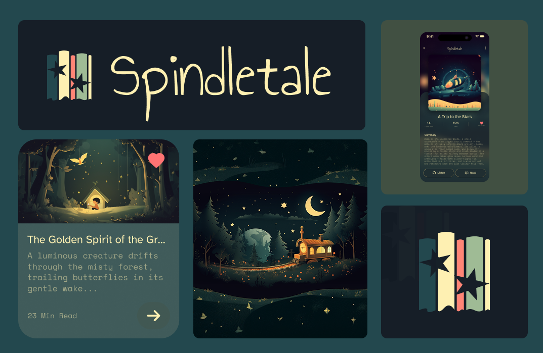 Spindletale brand mark, logo, and UI components